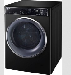 machine à laver noire de marque LG
