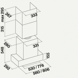 conduit et deflecteur NRS sur Falmec gruppo incasso
