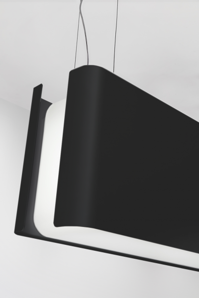 hotte centrale Novy noir mood en gros plan