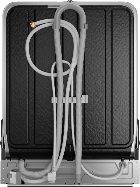 Arrière du lave-vaisselle avec tuyauterie