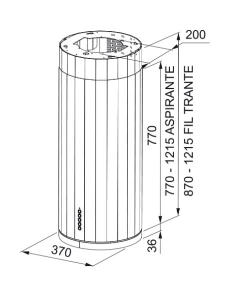 hotte roblin bizante dimensions