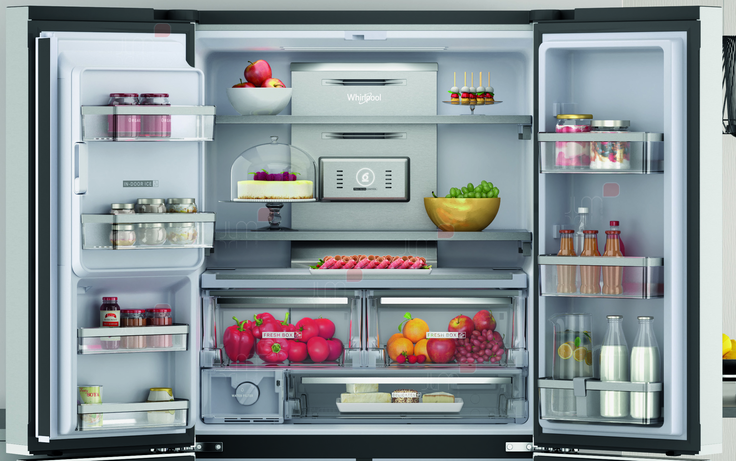 Réfrigerateur américain avec fabrique de glaçons automatique
