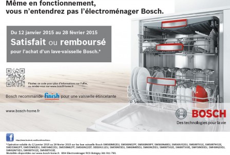 offre lave-vaisselle Bosch satisfait ou remboursé